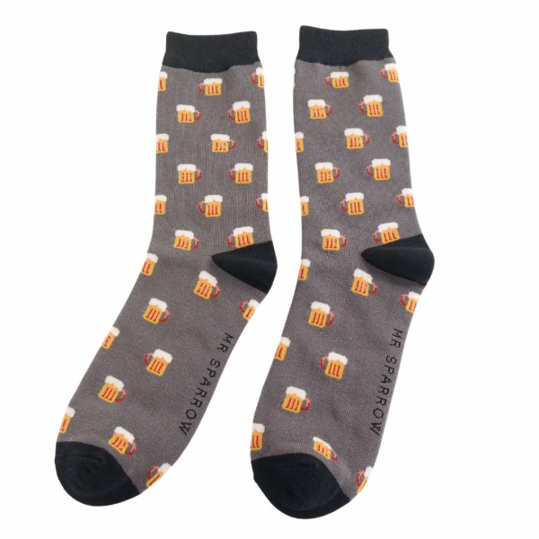 Mens Bamboo Socks - Beer Grey